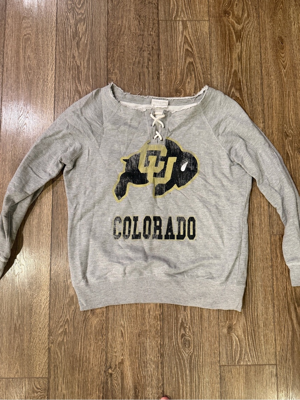 Majestic Gray Colorado Lace-Up Crewneck Sweatshirt